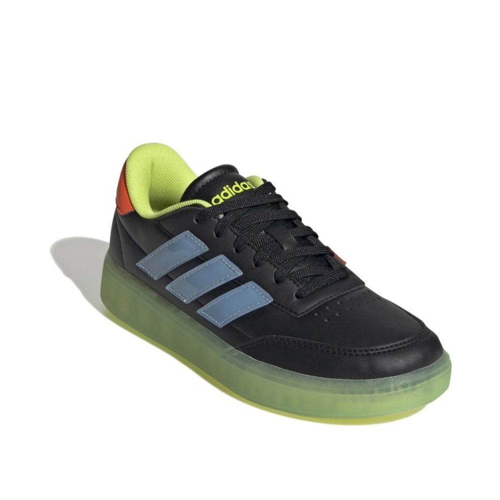 Adidas Courtblock J Sneakers Youth Size 5 (Black/Blue/Neon Green/Orange)